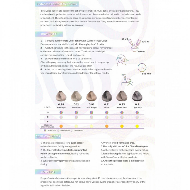 INSTACOLOR KIT (6 toners)-Hair Toner-Diana Beauty